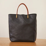 Minimalist Vintage  Cowhide Leather Bucket Bag,  HandmadeTote Shoulder Bag for Women, Elegant Everyday & Wedding Purse