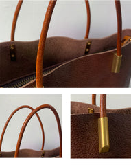 Minimalist Vintage  Cowhide Leather Bucket Bag,  HandmadeTote Shoulder Bag for Women, Elegant Everyday & Wedding Purse