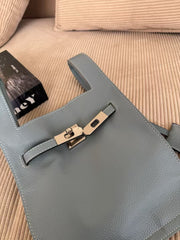 Minimalist & Versatile Soft Cowhide Leather Crossbody Bag with Lock Closure