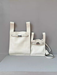 Minimalist & Versatile Soft Cowhide Leather Crossbody Bag with Lock Closure