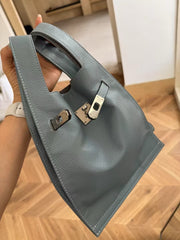Minimalist & Versatile Soft Cowhide Leather Crossbody Bag with Lock Closure