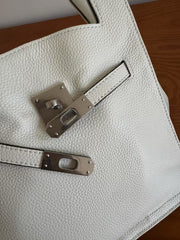 Minimalist & Versatile Soft Cowhide Leather Crossbody Bag with Lock Closure