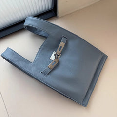 Minimalist & Versatile Soft Cowhide Leather Crossbody Bag with Lock Closure