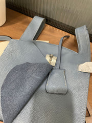Minimalist & Versatile Soft Cowhide Leather Crossbody Bag with Lock Closure