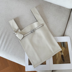 Minimalist & Versatile Soft Cowhide Leather Crossbody Bag with Lock Closure