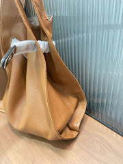 Minimalist & Versatile Soft Cowhide Leather Crossbody Bag with Lock Closure