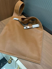 Minimalist & Versatile Soft Cowhide Leather Crossbody Bag with Lock Closure