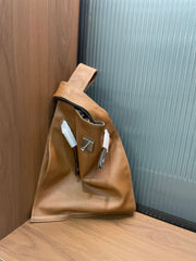 Minimalist & Versatile Soft Cowhide Leather Crossbody Bag with Lock Closure