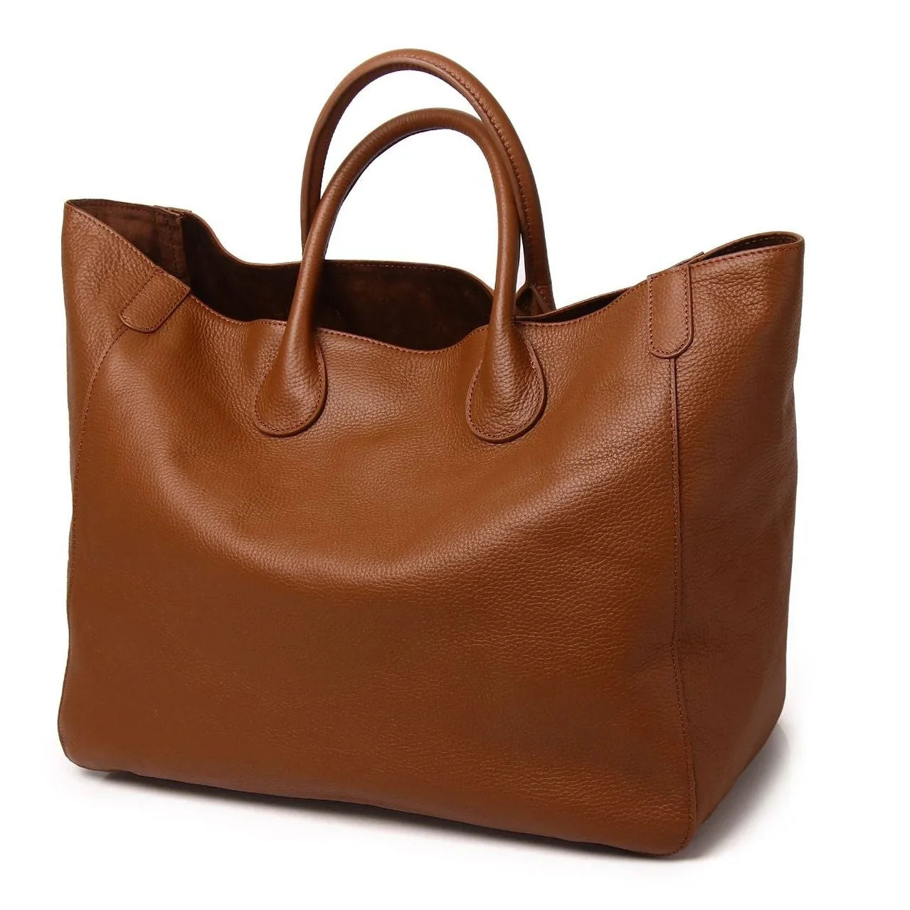 Large Leather Tote Bag Cowhide Leather Shoulder Bag, Lady Fashion Bag, Traveling Bag, Lady Weekend Bag, Christmas Gift For Her