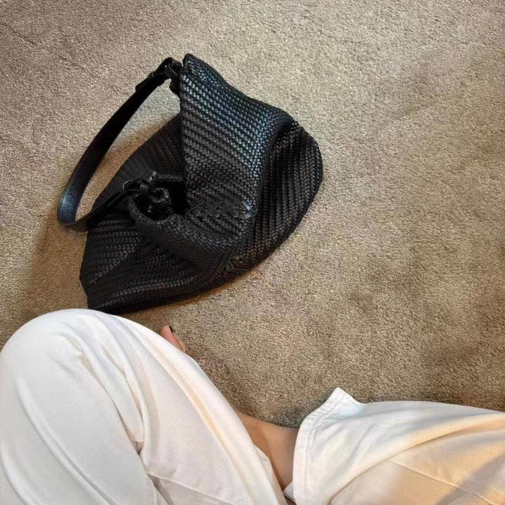 Handwoven Full Grain Leather Hobo Bag | Slouchy Large Shoulder Tote