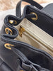 Handmade Cowhide Leather Mini Bamboo Convertible Backpack | Leather Drawstring Shoulder & Handbag for Women