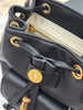 Handmade Cowhide Leather Mini Bamboo Convertible Backpack | Leather Drawstring Shoulder & Handbag for Women