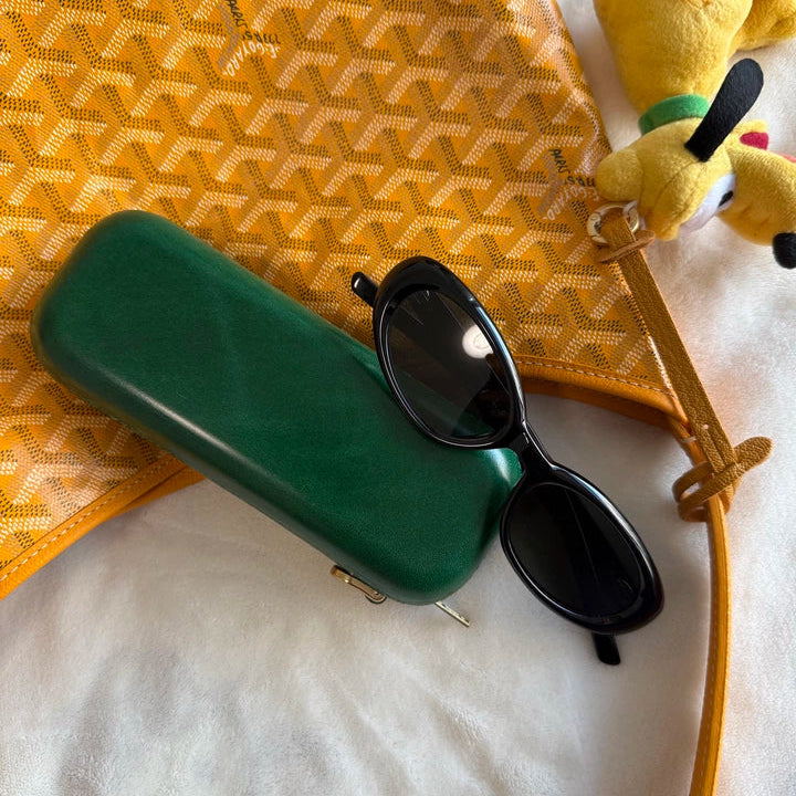 Vintage Leather Glasses Case | Cowhide Leather Zip Eyewear Case