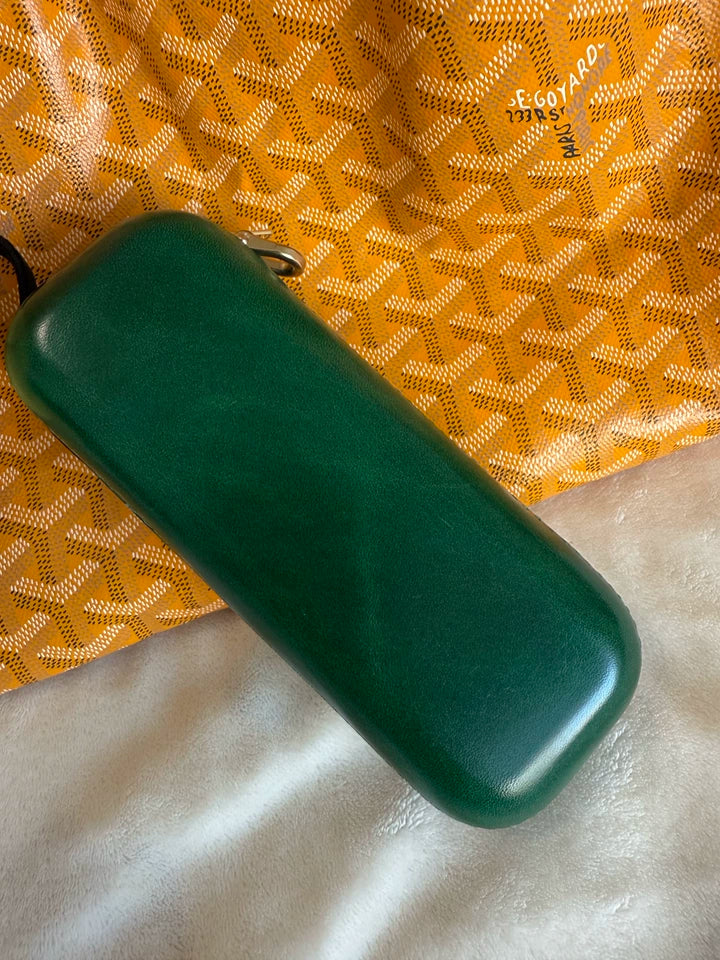 Vintage Leather Glasses Case | Cowhide Leather Zip Eyewear Case