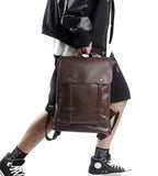 Minimalist brown/black Vegan Leather backpack women, Handcrafted waterproof backpack laptop bag, handbag Men, Gift for Her/Him