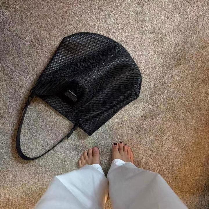 Handwoven Full Grain Leather Hobo Bag | Slouchy Large Shoulder Tote