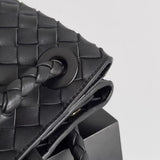 Lambskin Leather Knotted Intrecciato Shoulder Bag – Handwoven Woven Handbag | Metal Buckle, Lambskin Lining, 16 Colours