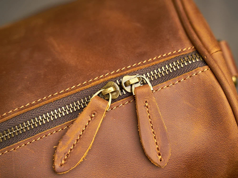 Alexel Crafts Premium Handmade Crazy Horse Leather Travel Duffle Bag with Trolley Sleeve, product view 18