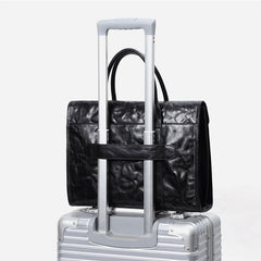 Premium Leather Mens' Suitcase Weekender | 15 Inches Leather Laptop Bag, Ladies' Briefcase, 15 Inches Laptop Bag, Men Work Tote, Business Shoulder Bag, Fashion Designer Laptop Bag Alexel Crafts