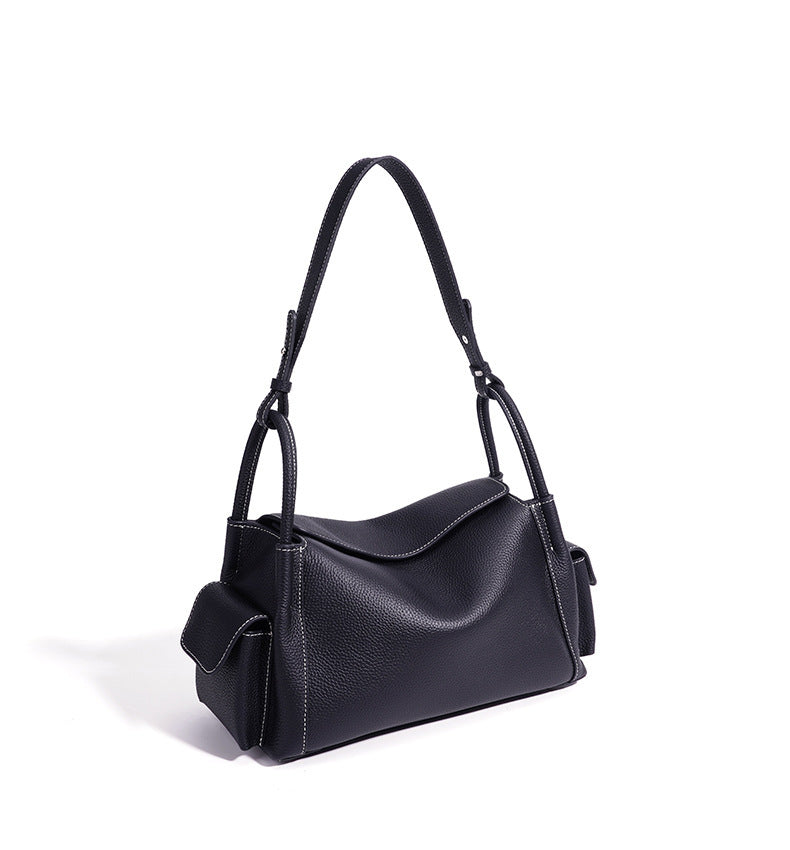 Premium Soft Cowhide Leather Hobo Shoulder Bag | Versatile Crossbody & Commuter Bag for Women