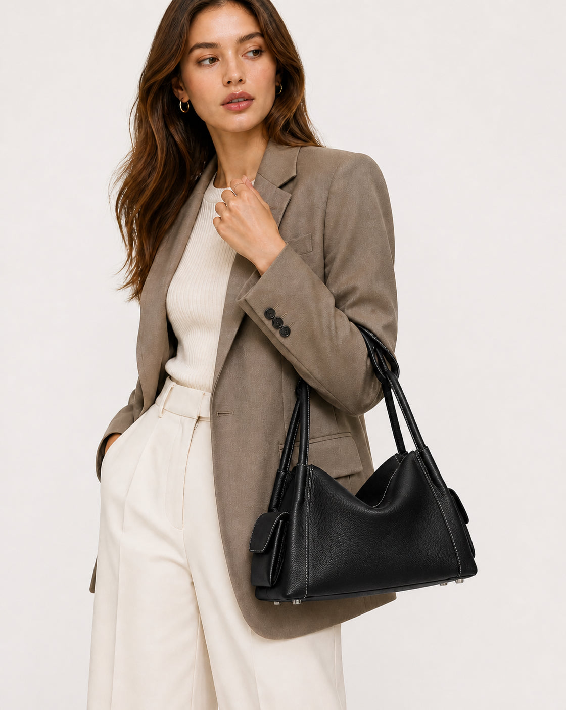 Premium Soft Cowhide Leather Hobo Shoulder Bag | Versatile Crossbody & Commuter Bag for Women