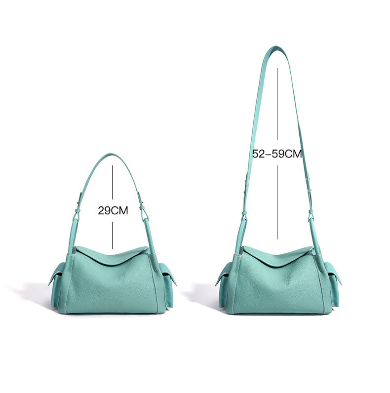 Premium Soft Cowhide Leather Hobo Shoulder Bag | Versatile Crossbody & Commuter Bag for Women