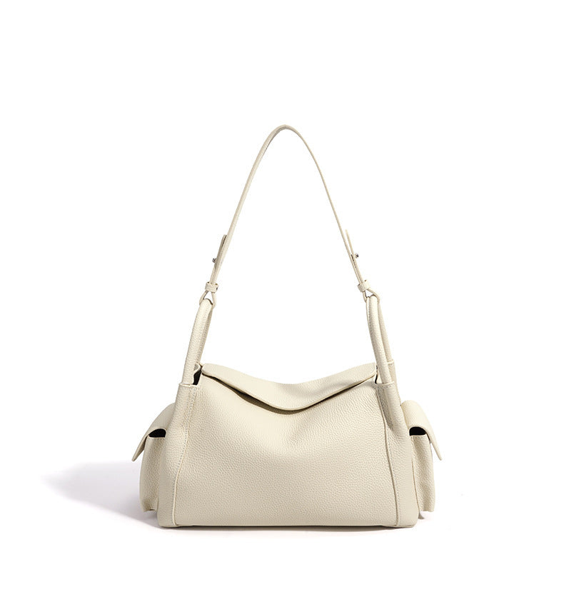 Premium Soft Cowhide Leather Hobo Shoulder Bag | Versatile Crossbody & Commuter Bag for Women