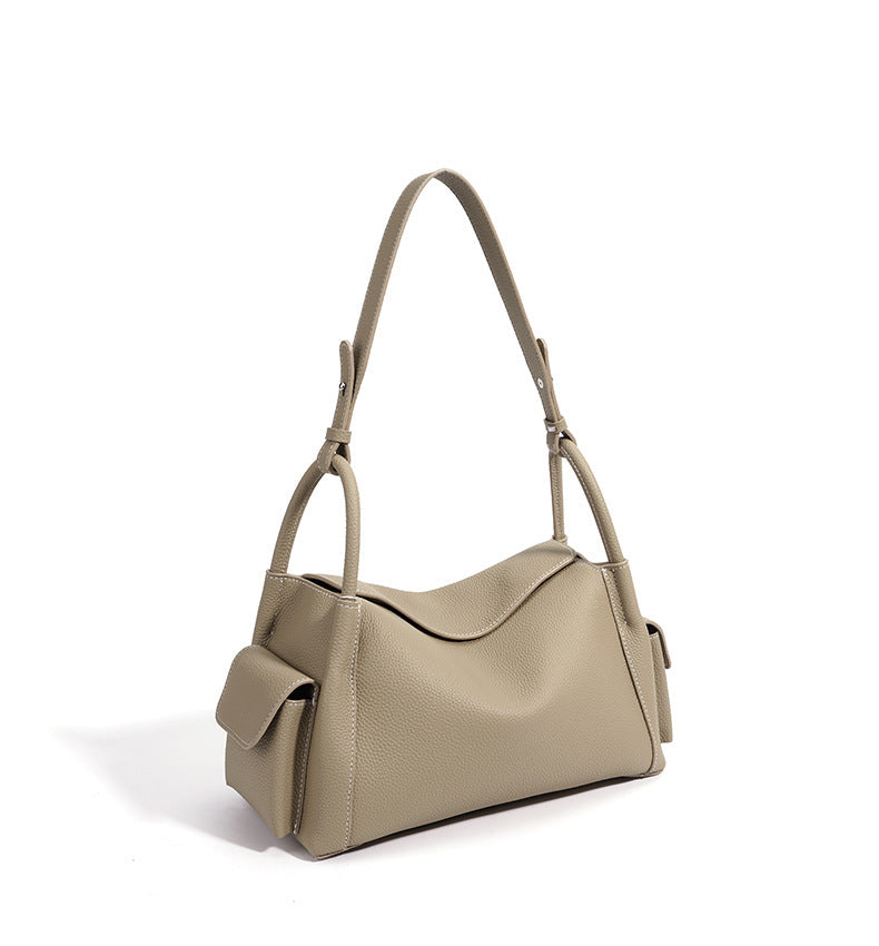 Premium Soft Cowhide Leather Hobo Shoulder Bag | Versatile Crossbody & Commuter Bag for Women