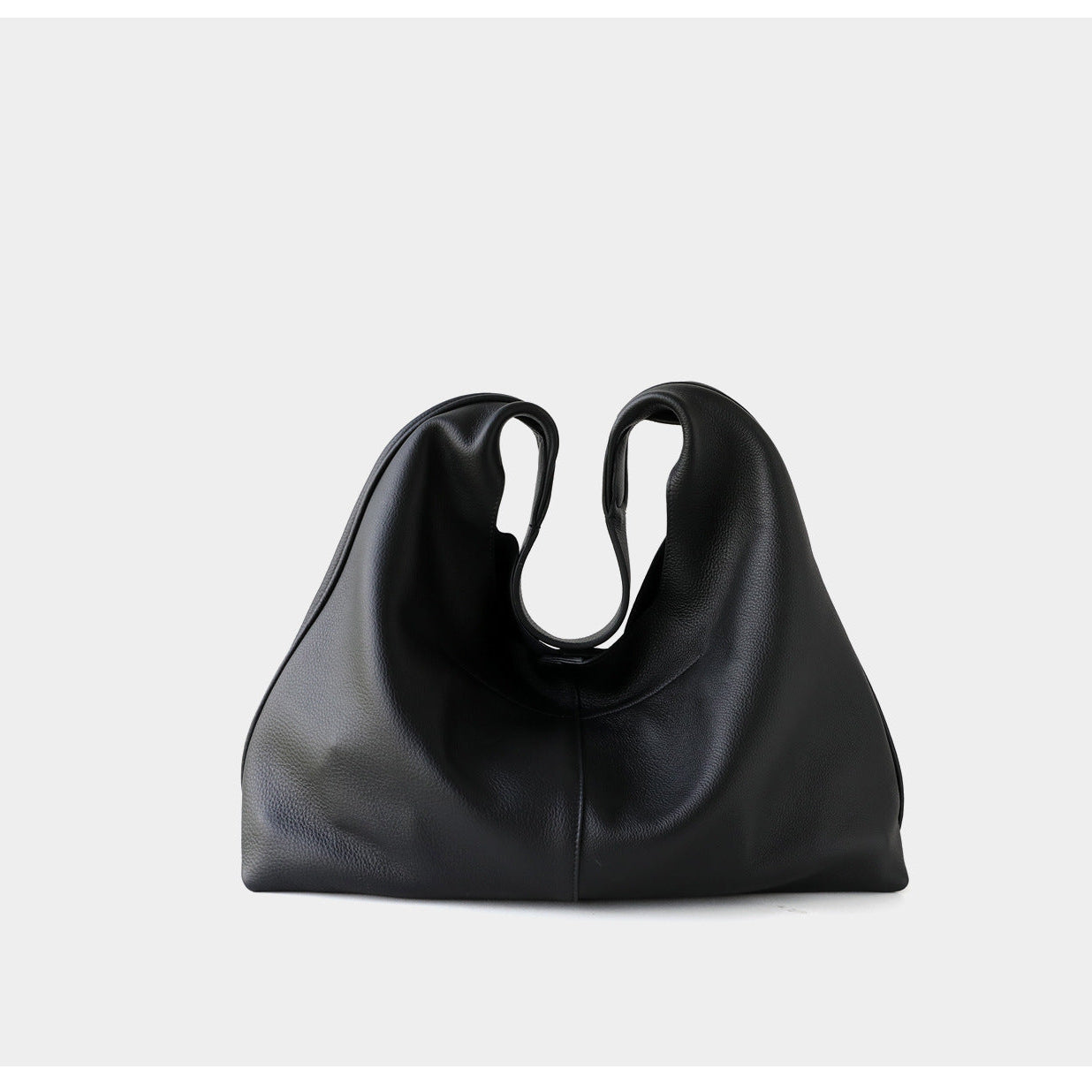 Premium Suede Leather Large Hobo Tote | Minimalist Slouchy Cowhide Leather Commuter Bag