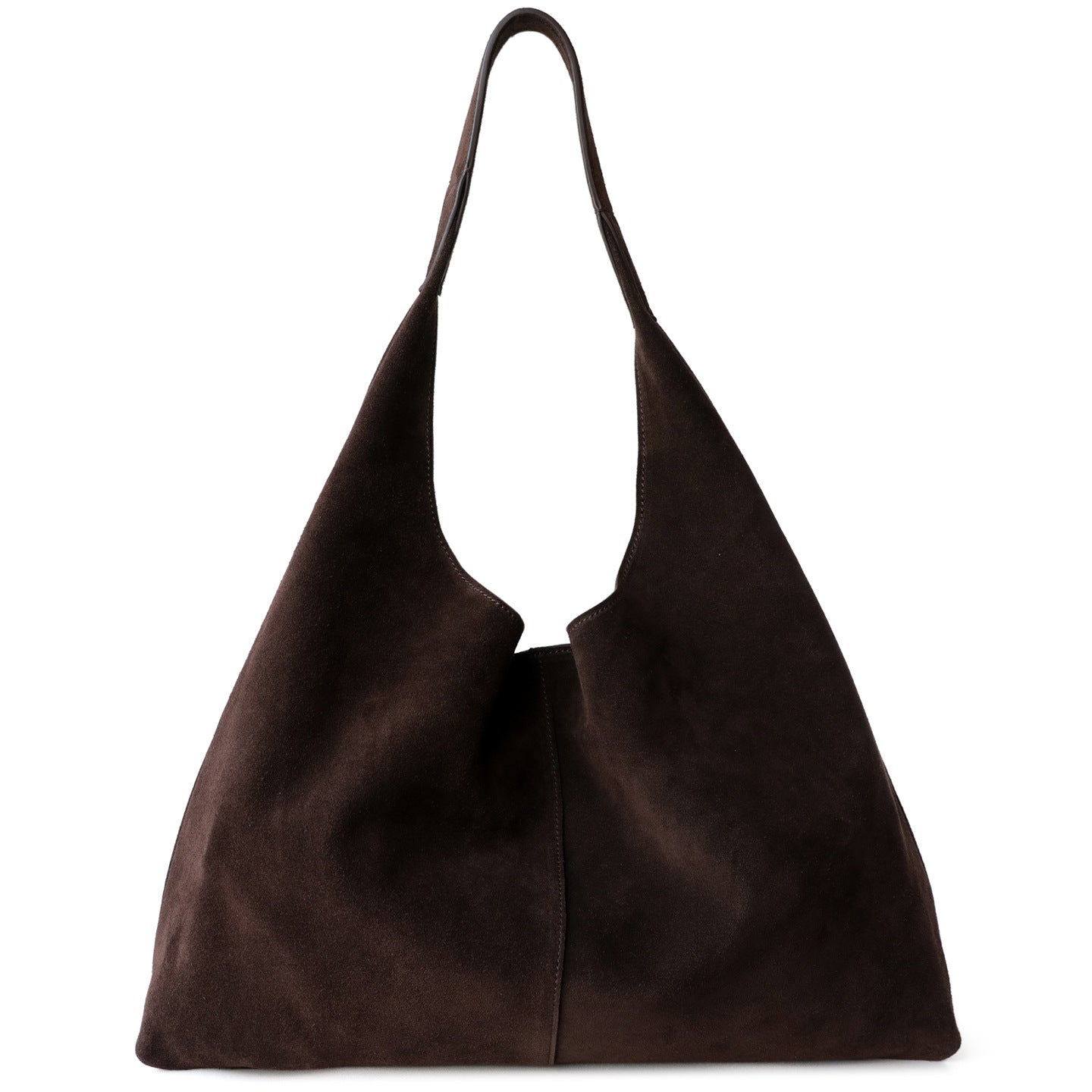 Premium Suede Leather Large Hobo Tote | Minimalist Slouchy Cowhide Leather Commuter Bag