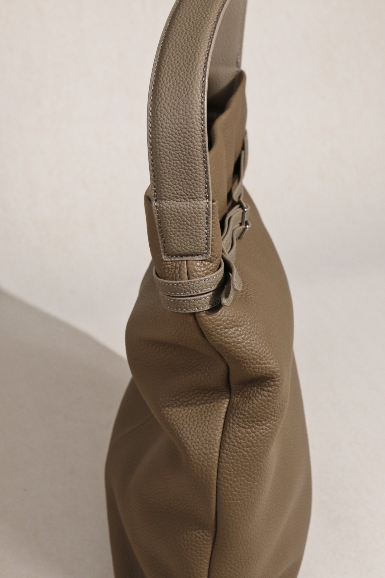 Premium Togo Leather Slouchy Tote Bag | Large Minimalist Bucket Bag | Cowhide Shoulder Bag