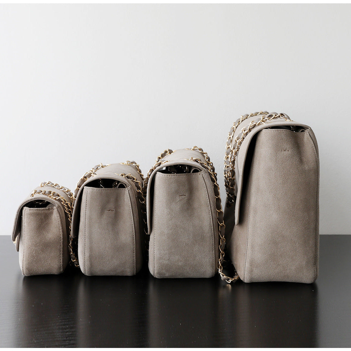 Quilted Suede Chain Flap Bag for Women | Vintage Matte Cowhide Shoulder & Crossbody Messenger Purse | Diamond-Quilted Autumn Winter Bag in Four Sizes
