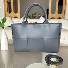 Quilted Large Leather Tote Bag, Minimalist Top Handle Bag, Elegant Convertible Shoulder Bag, Classic Style Soft Leather Work Bag