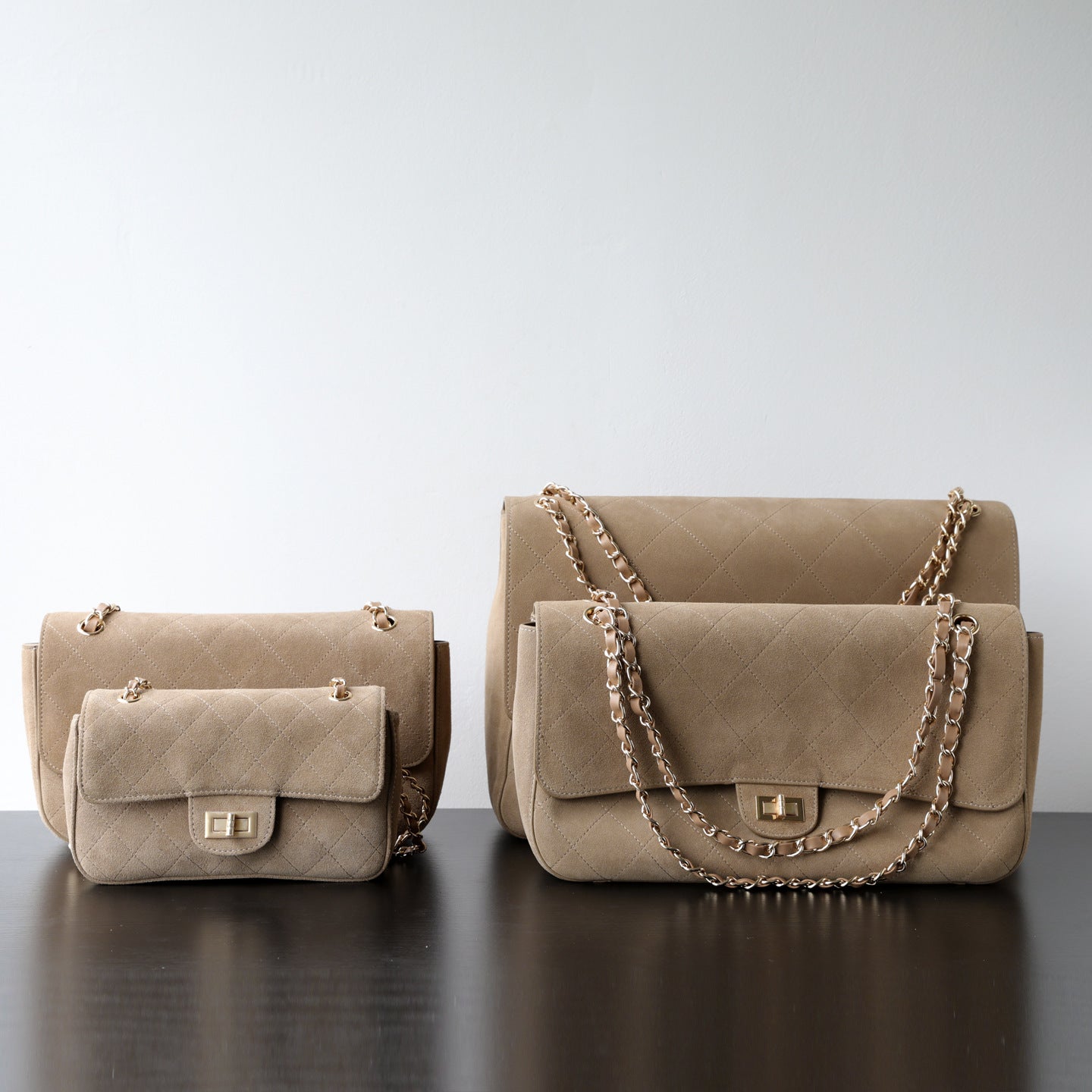 Quilted Suede Chain Flap Bag for Women | Vintage Matte Cowhide Shoulder & Crossbody Messenger Purse | Diamond-Quilted Autumn Winter Bag in Four Sizes