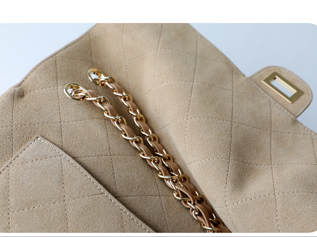 Quilted Suede Chain Flap Bag for Women | Vintage Matte Cowhide Shoulder & Crossbody Messenger Purse | Diamond-Quilted Autumn Winter Bag in Four Sizes