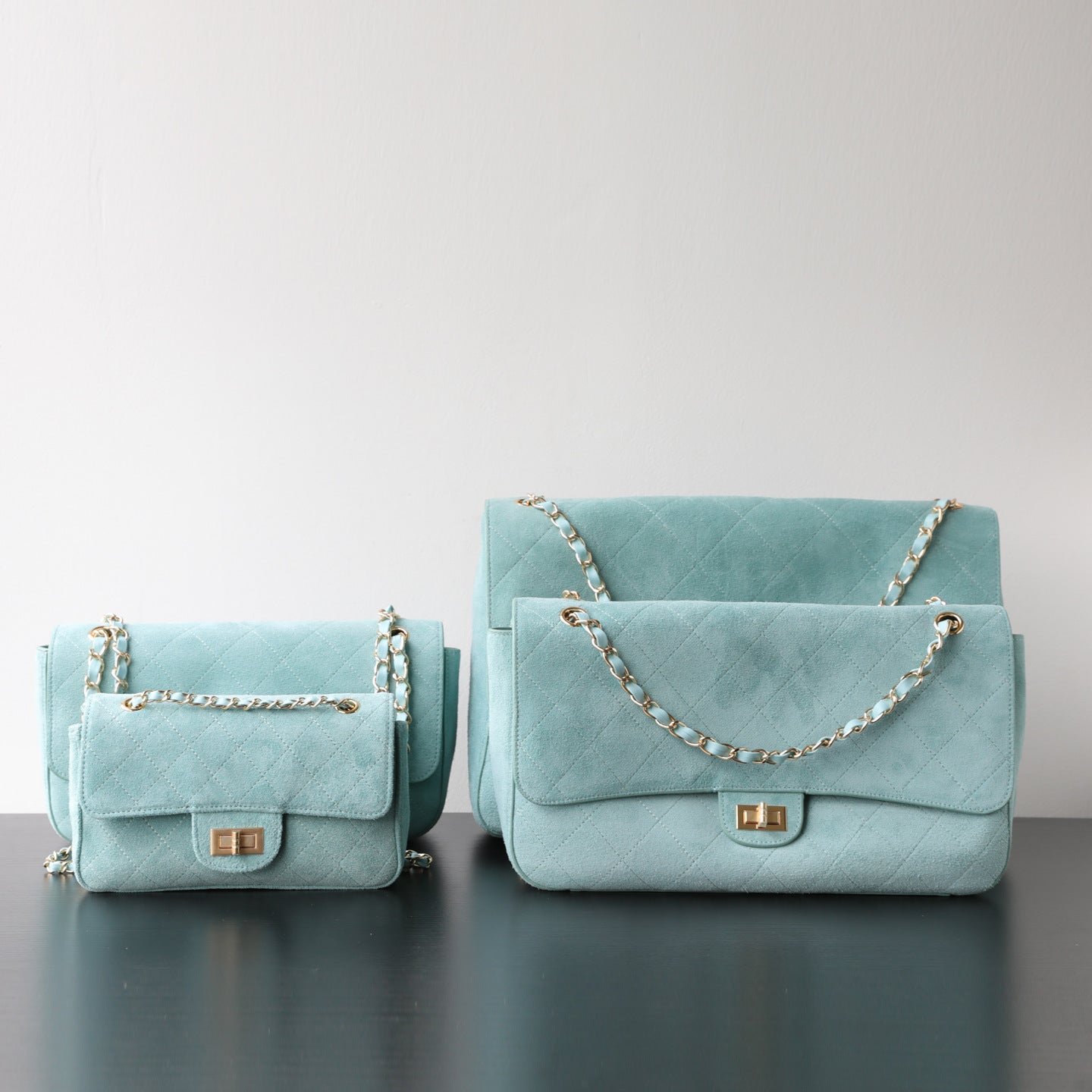 Quilted Suede Chain Flap Bag for Women | Vintage Matte Cowhide Shoulder & Crossbody Messenger Purse | Diamond-Quilted Autumn Winter Bag in Four Sizes