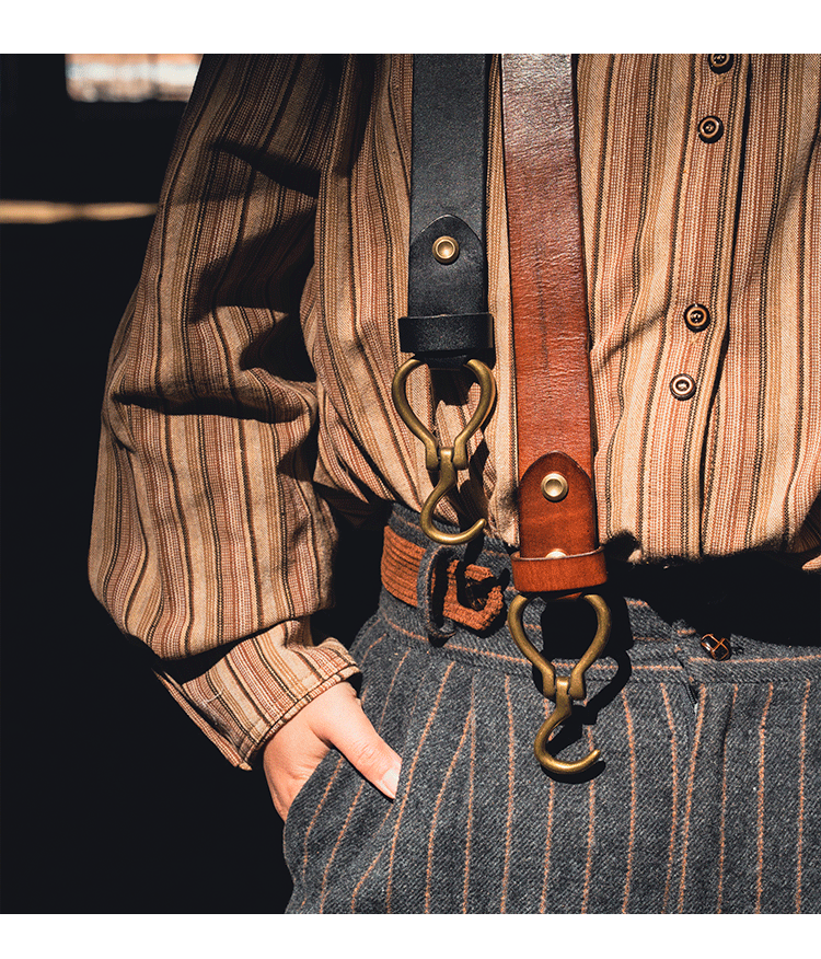 Retro Hanmade Italian Full Grain Leather Belt | Unisex Solid Brass Hook Buckle Waistband For Men & Women, Vintage Workwear Cowhide Leather Belt