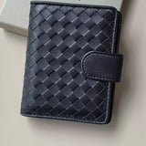 Small Lambskin Leather Interwoven Wallet, Women Woven Leather Cards Holder, Handcrafted Trifold Wallet, Designer Wallet, Women Purse