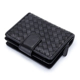 Small Lambskin Leather Interwoven Wallet, Women Woven Leather Cards Holder, Handcrafted Trifold Wallet, Designer Wallet, Women Purse