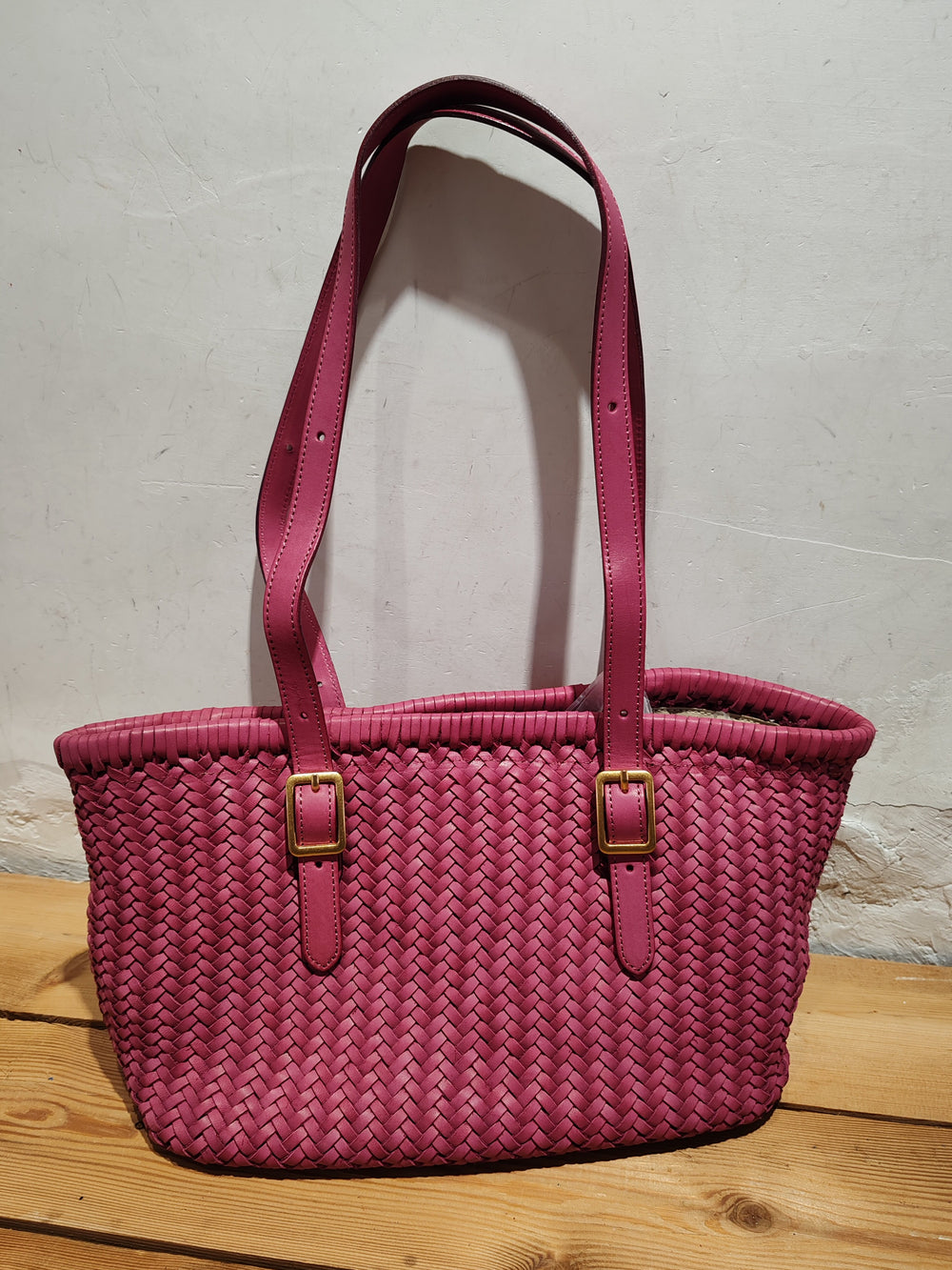 Handwoven Cowhide Leather Basket Tote Bag | Women's Shoulder Hobo Bag