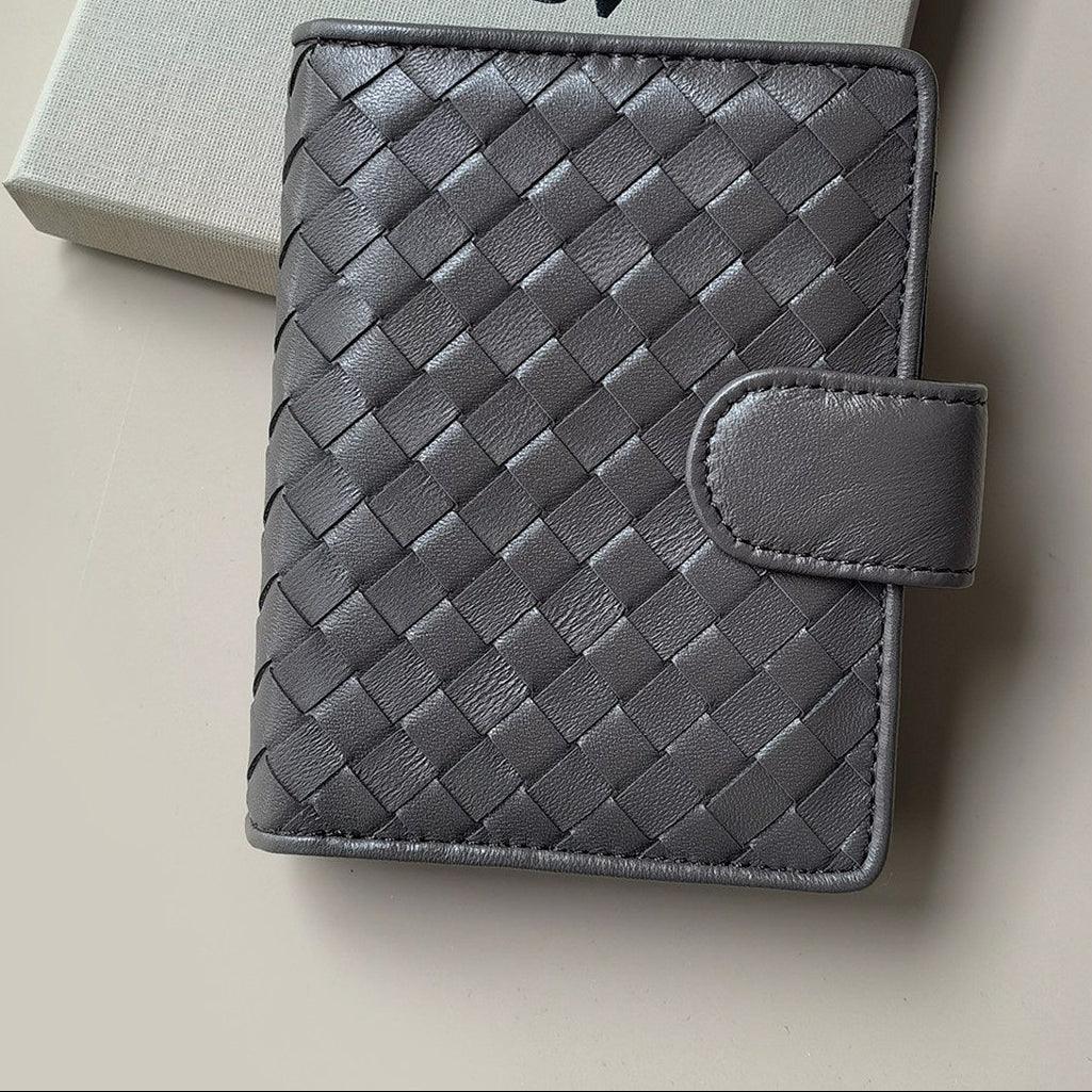 Small Lambskin Leather Interwoven Wallet, Women Woven Leather Cards Holder, Handcrafted Trifold Wallet, Designer Wallet, Women Purse
