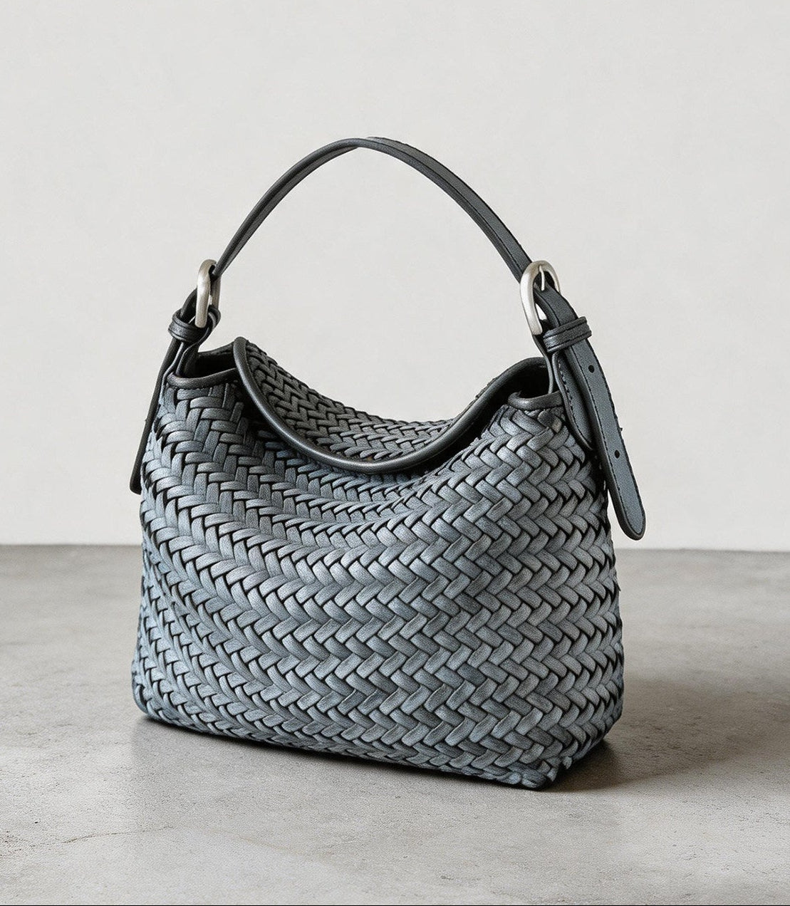 Handwoven Full Grain Leather Hobo Bag | Vintage Basketweave Shoulder & Crossbody Bag