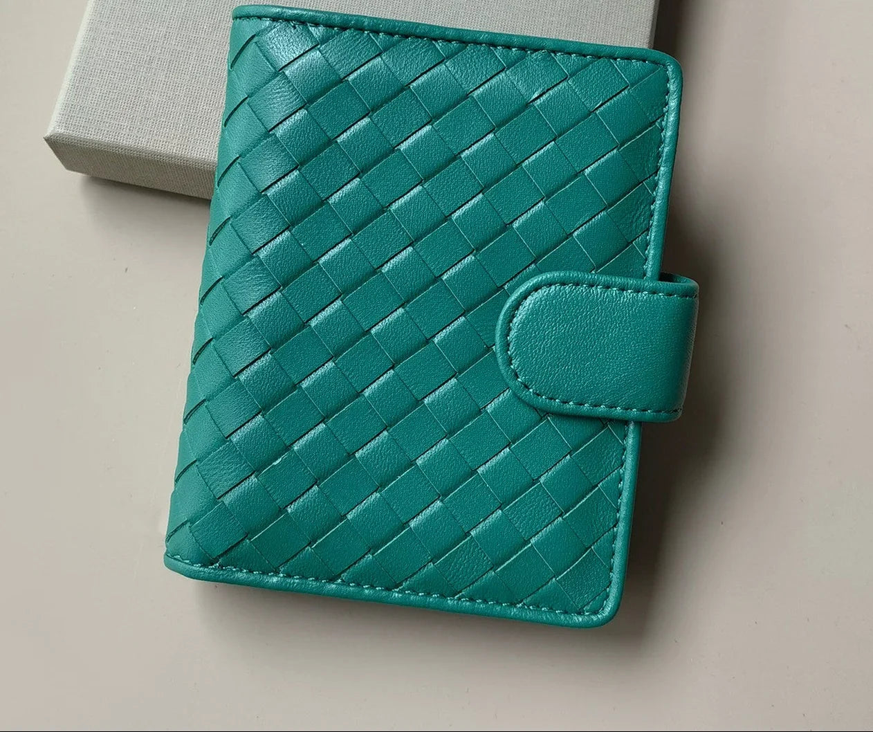 Small Lambskin Leather Interwoven Wallet, Women Woven Leather Cards Holder, Handcrafted Trifold Wallet, Designer Wallet, Women Purse