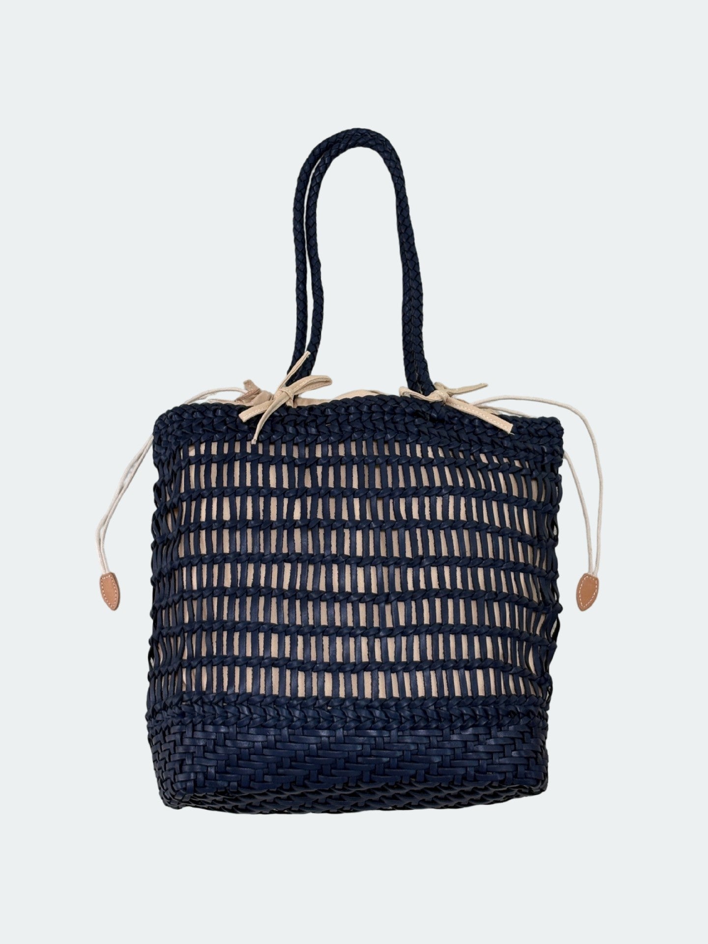 Handwoven Leather Tote Bag | Full Grain Cowhide Open Weave Shoulder Bag | Large Basket Tote | Boho Leather Handbag
