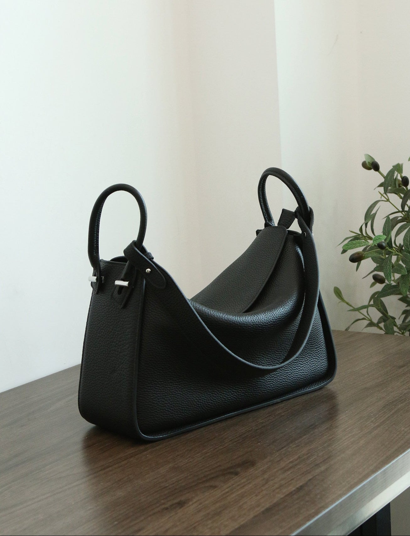 Luxury Togo Calfskin Leather Pillow Bag |  Minimalist Slouchy Crossbody & Shoulder Bag | 2026 Designer Collection