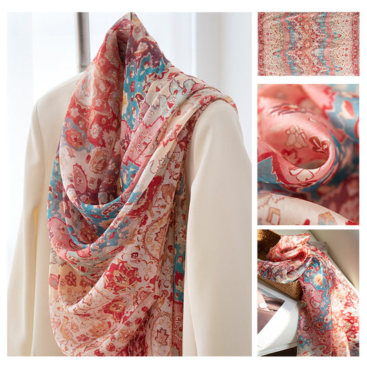 Mulberry Silk Long Scarf | Women's Lightweight Versatile Shawl, Gift for Mum