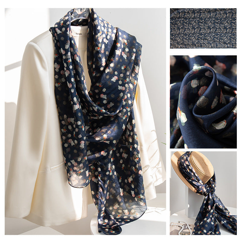 Mulberry Silk Long Scarf | Women's Lightweight Versatile Shawl, Gift for Mum