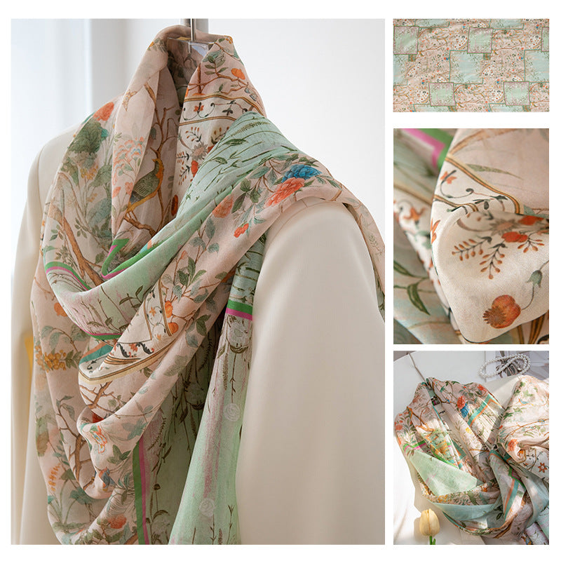 Mulberry Silk Long Scarf | Women's Lightweight Versatile Shawl, Gift for Mum