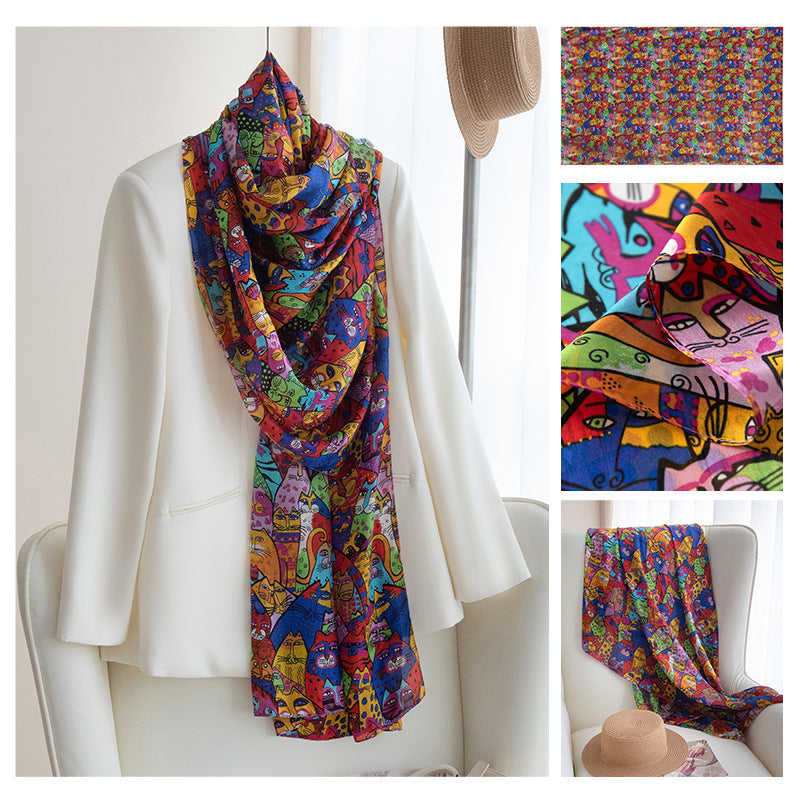 Mulberry Silk Long Scarf | Women's Lightweight Versatile Shawl, Gift for Mum