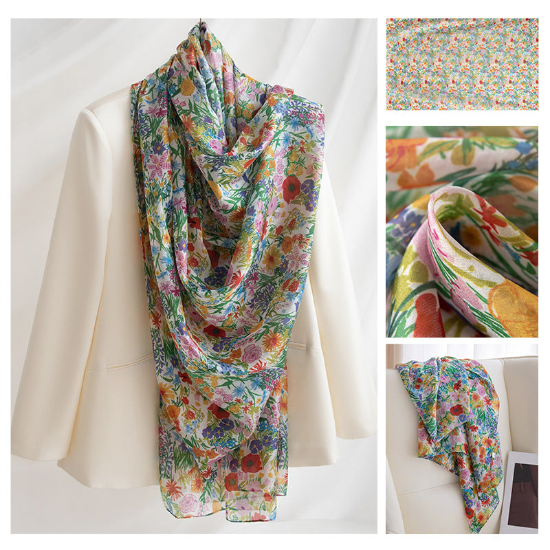 Mulberry Silk Long Scarf | Women's Lightweight Versatile Shawl, Gift for Mum